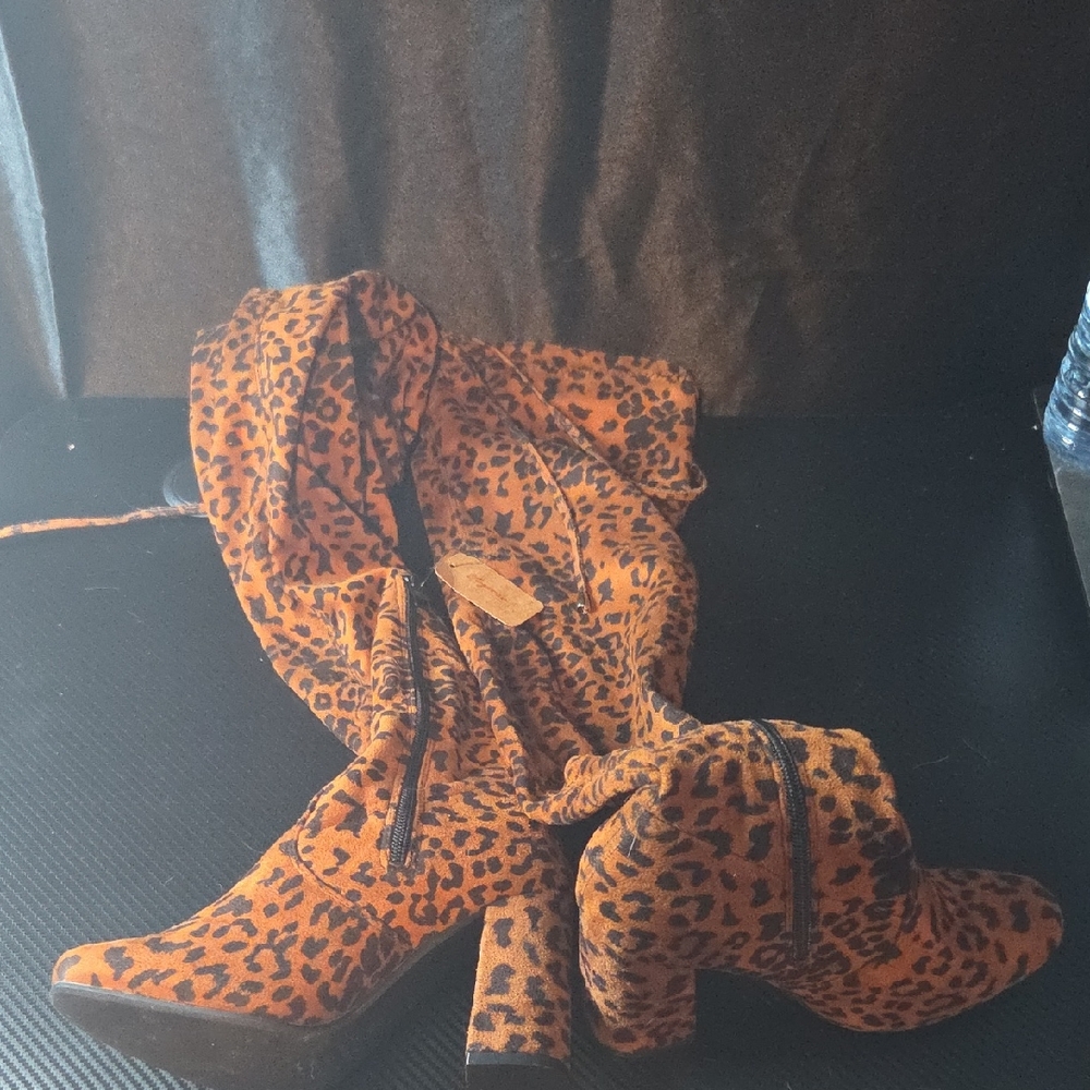 🐆 Vepose Leopard Thigh-High Boots | Size 7 | Fierce OTK Statement